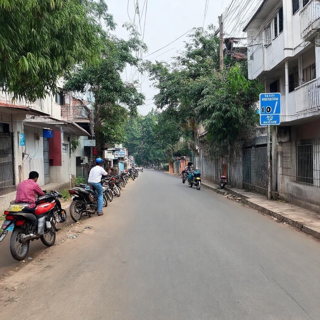 Hình ảnh một góc Đường Số 17 tại Phường Bình Hưng Hòa, Quận Bình Tân, nơi có Trung Tâm Đức Trí tại số 40, mô tả quang cảnh khu dân cư yên bình với cây xanh và nhà cửa san sát.